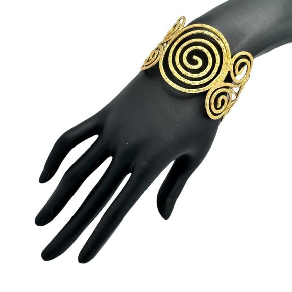 NWT Gold Upper Arm Cuff Armlet Armband Forearm Bangle Bracelet - Picture 9 of 12